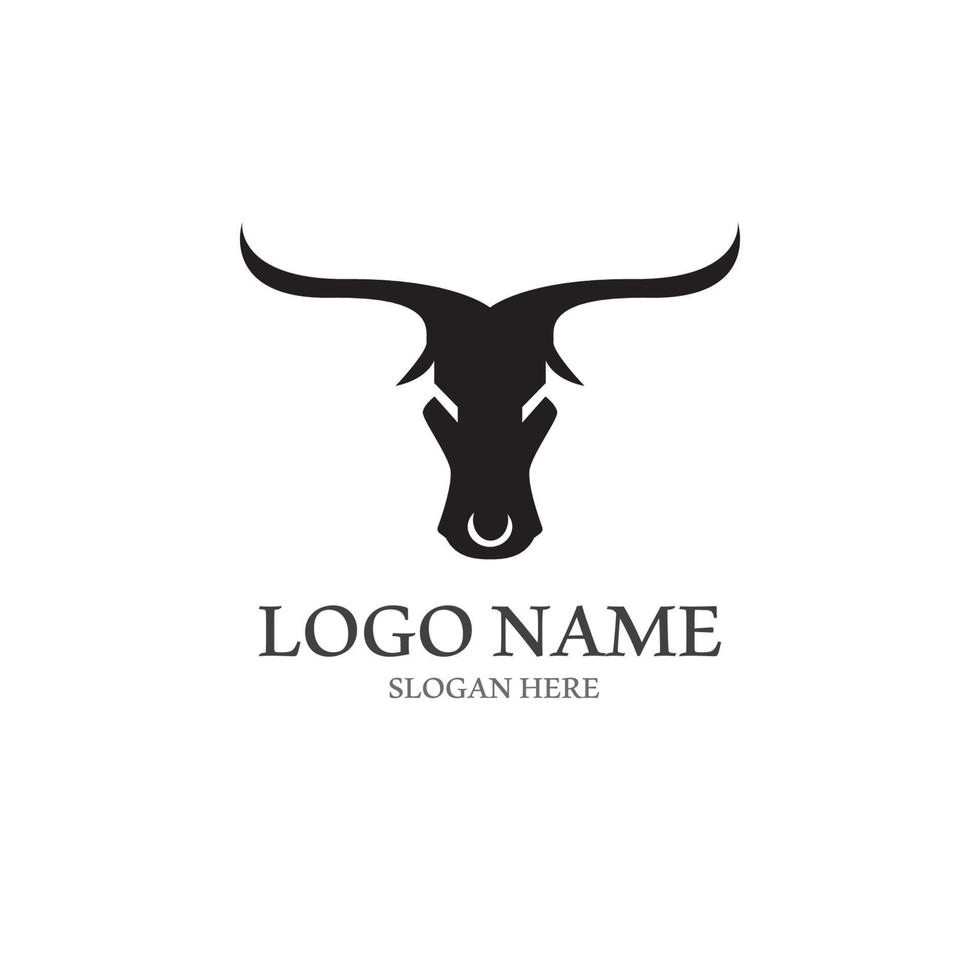 bull horn logo with template vector style.