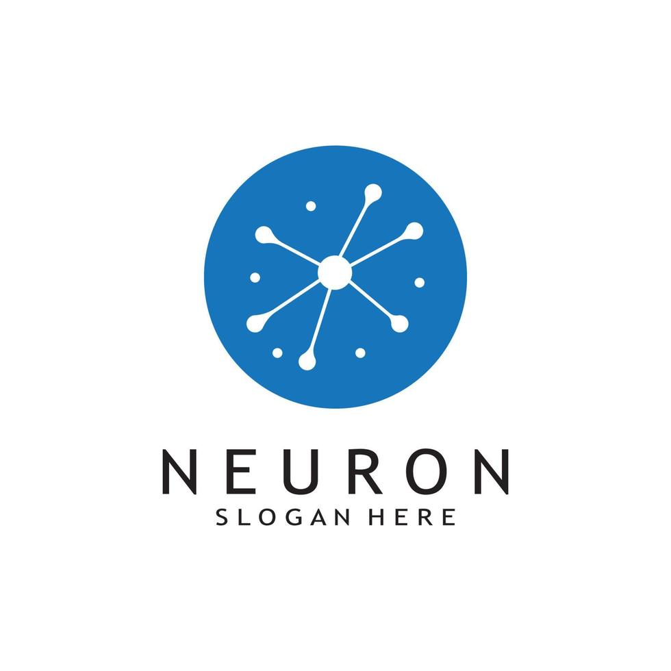 nerve cell logo or neuron logo with vector template