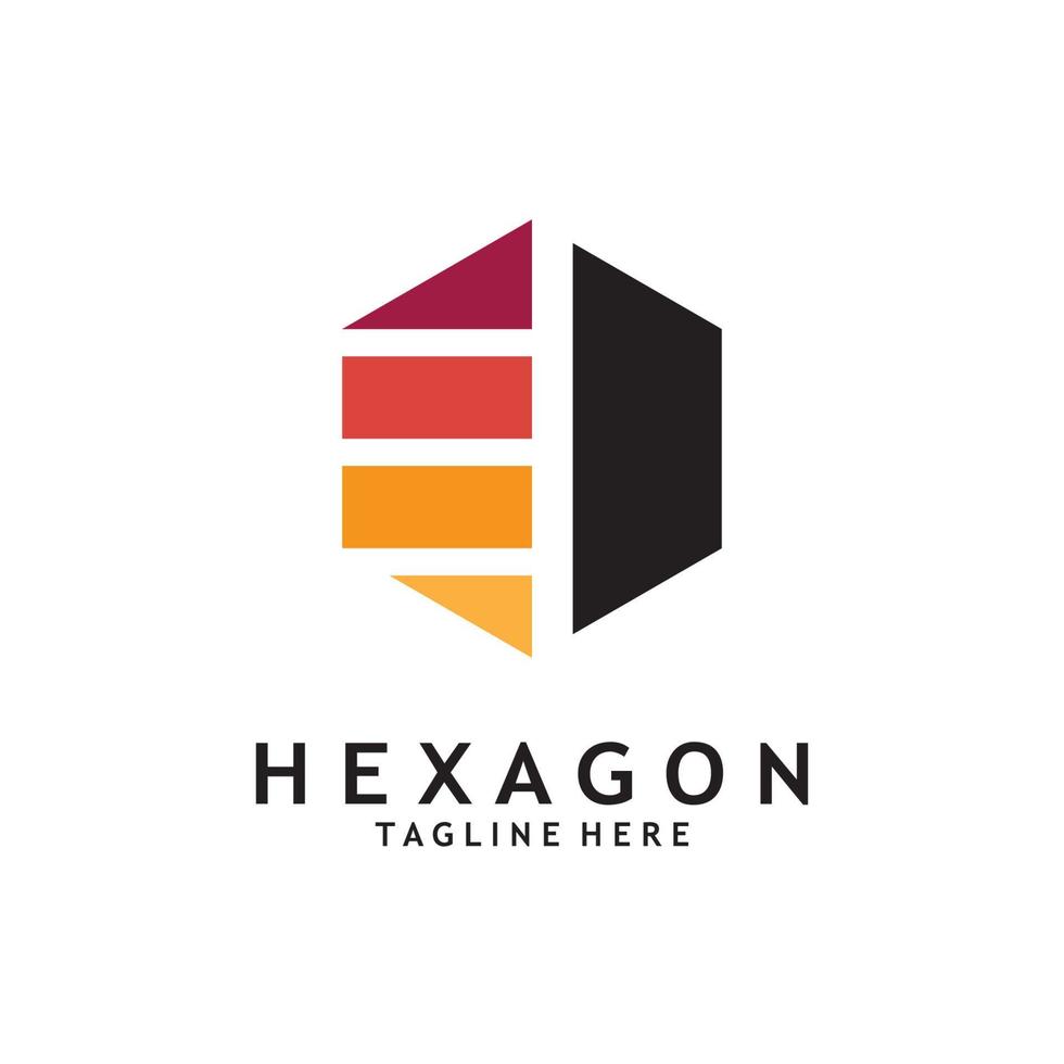abstract hexagon logo vector illustration template