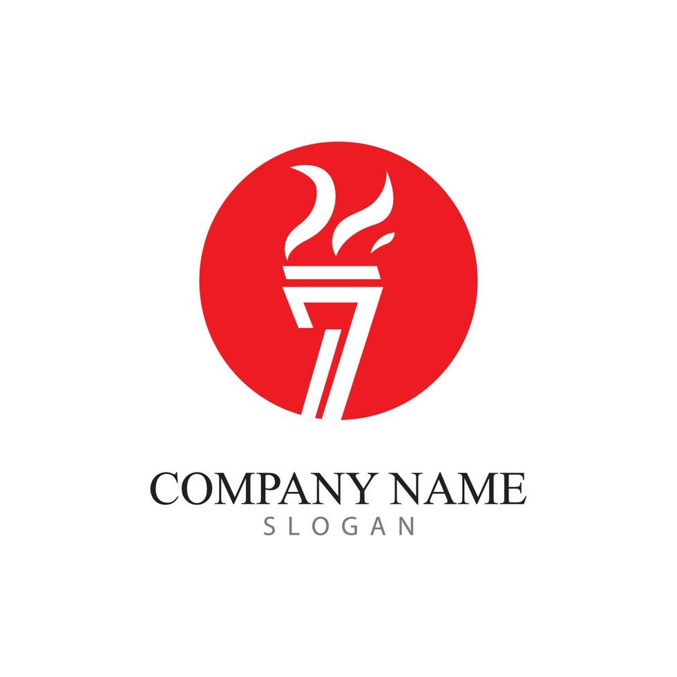 torch logo icon with concept vector illustration template