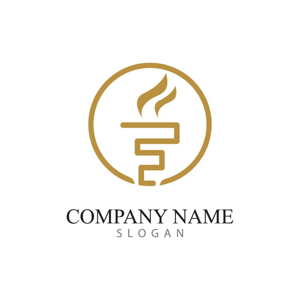torch logo icon with concept vector illustration template