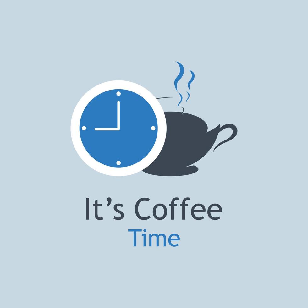 Coffee Time Vector Illustration Logo Template With Flat Concept.