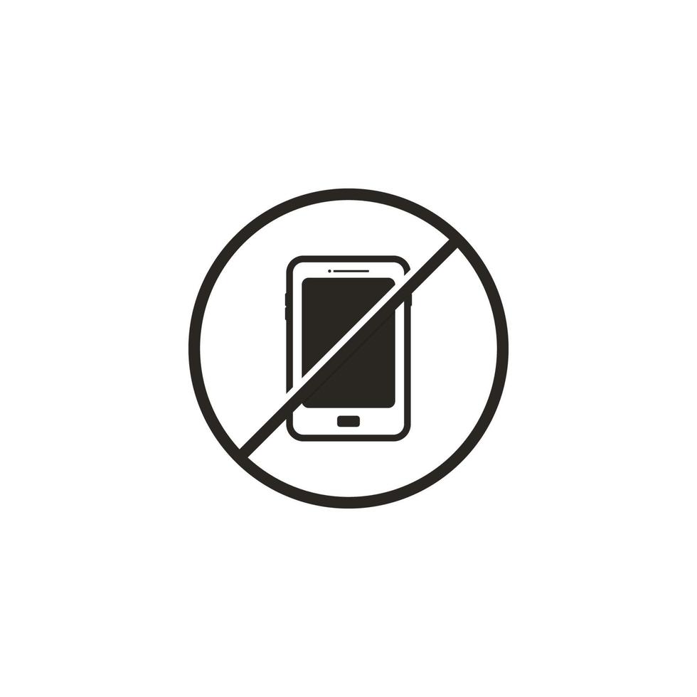 No Phone Logo Template. Cellphone Use Prohibition Icon. Vector Silent ...