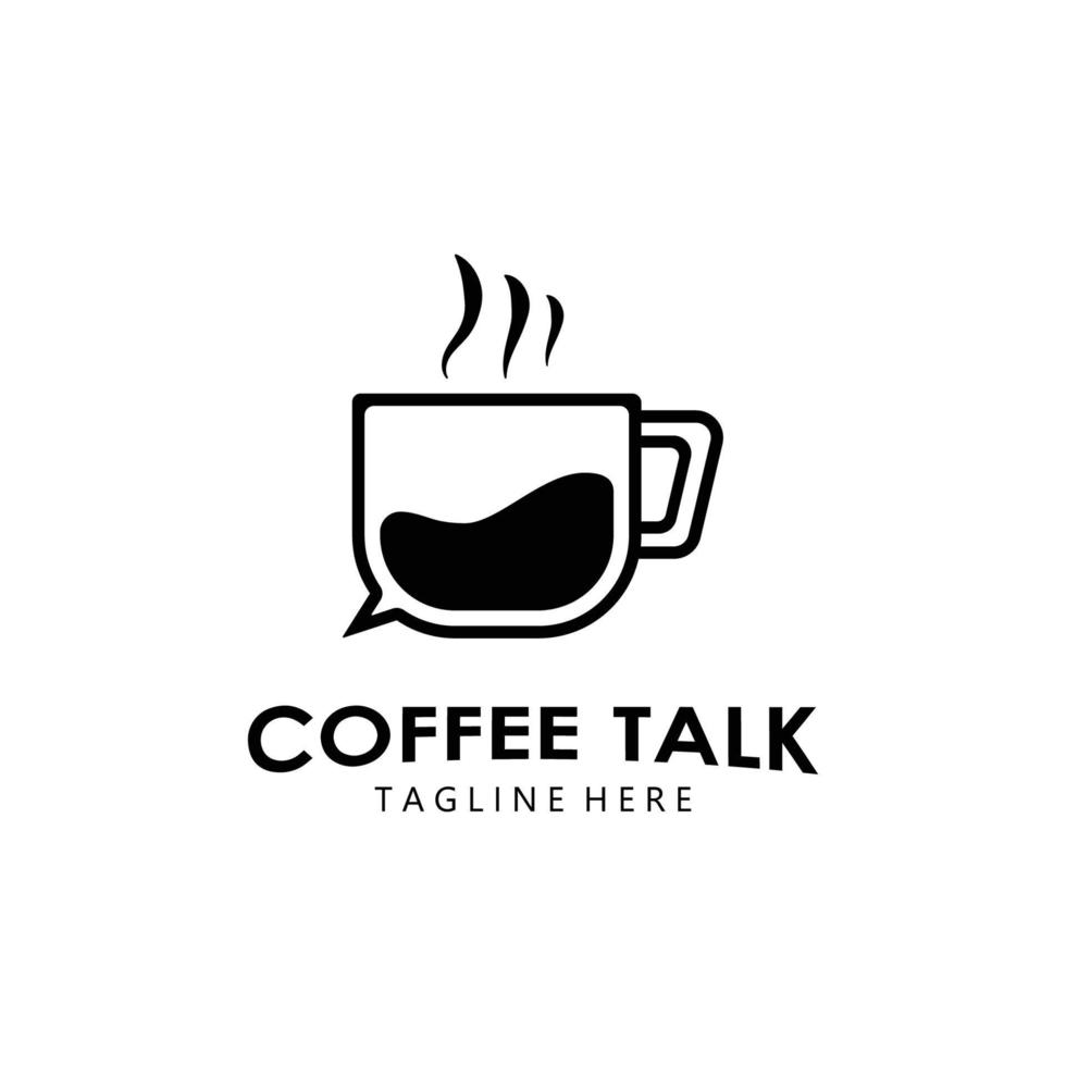 Coffee Talk Vector Logo Template For Coffee Shop Business.