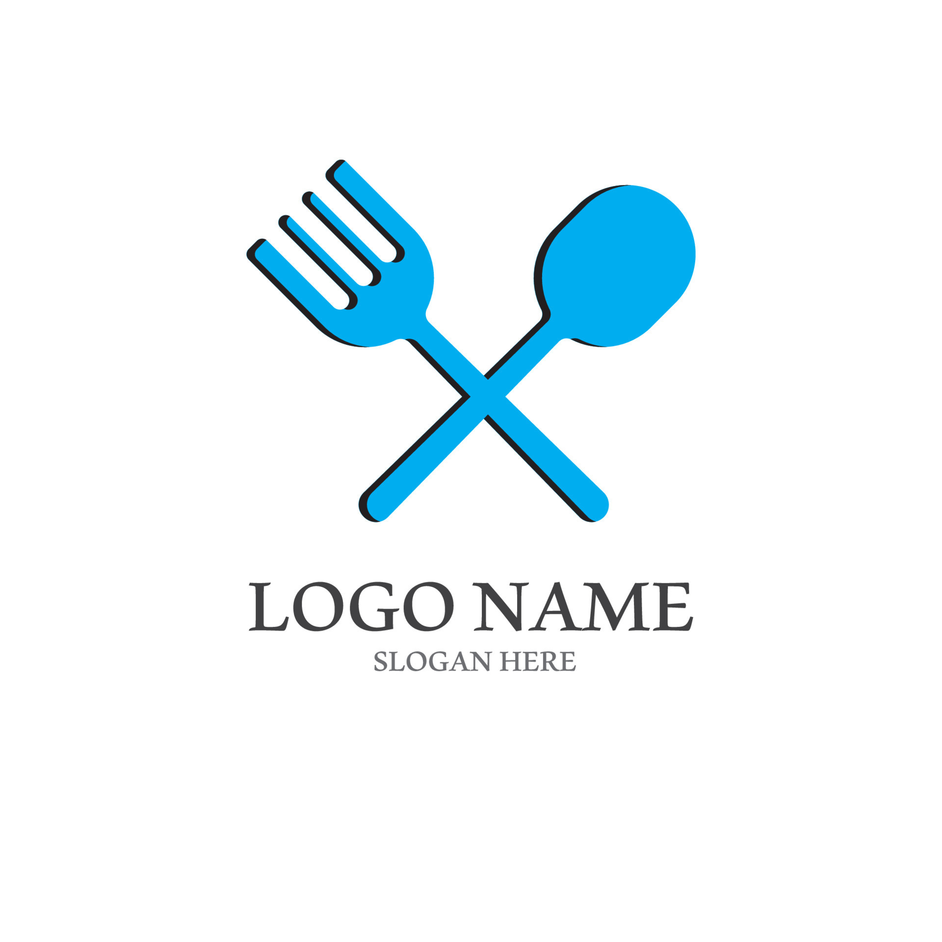 spoon and fork logo with vector shape template. 21873462 Vector Art at