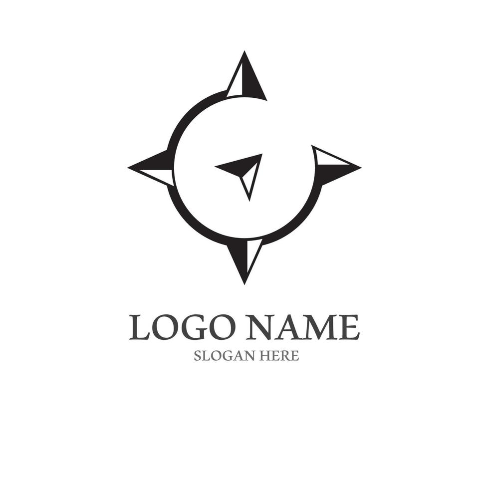 compass logo and symbol with vector concept illustration template