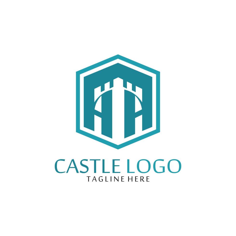 vector castillo logo icono modelo