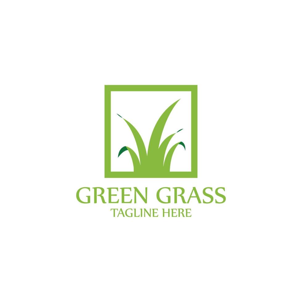 natural grass logo design template vector