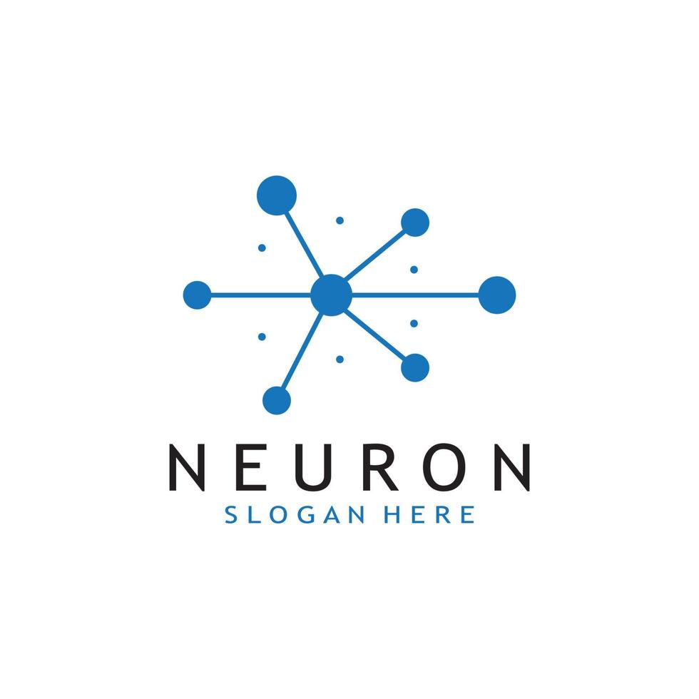 nerve cell logo or neuron logo with vector template