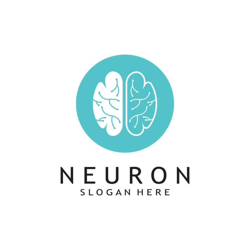 nerve cell logo or neuron logo with vector template