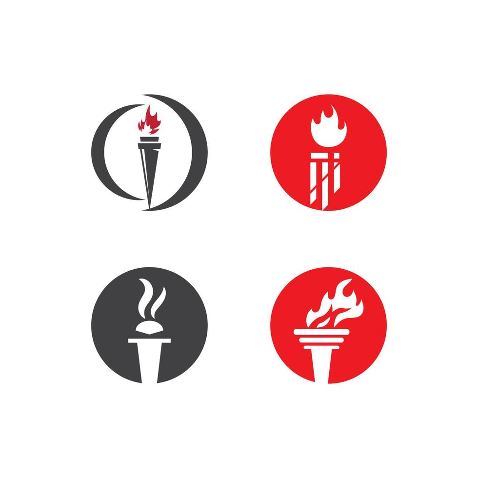 torch logo icon with concept vector illustration template