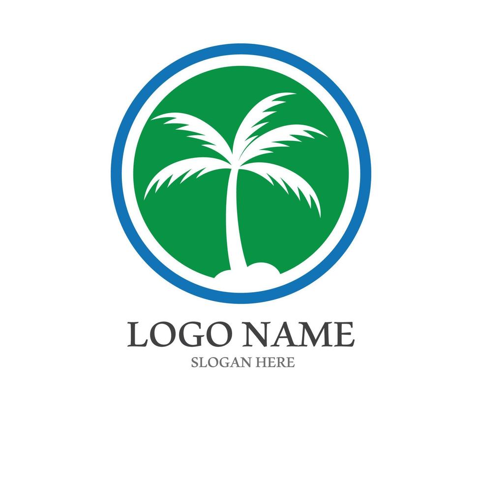 plantilla de logotipo de verano de palmera vector