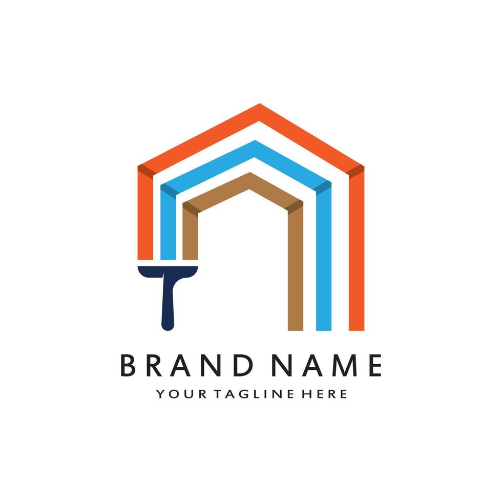vector template house painting logo design. multi color home painting, decoration and repair services