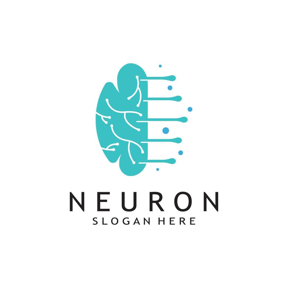 nervio célula logo o neurona logo con vector modelo