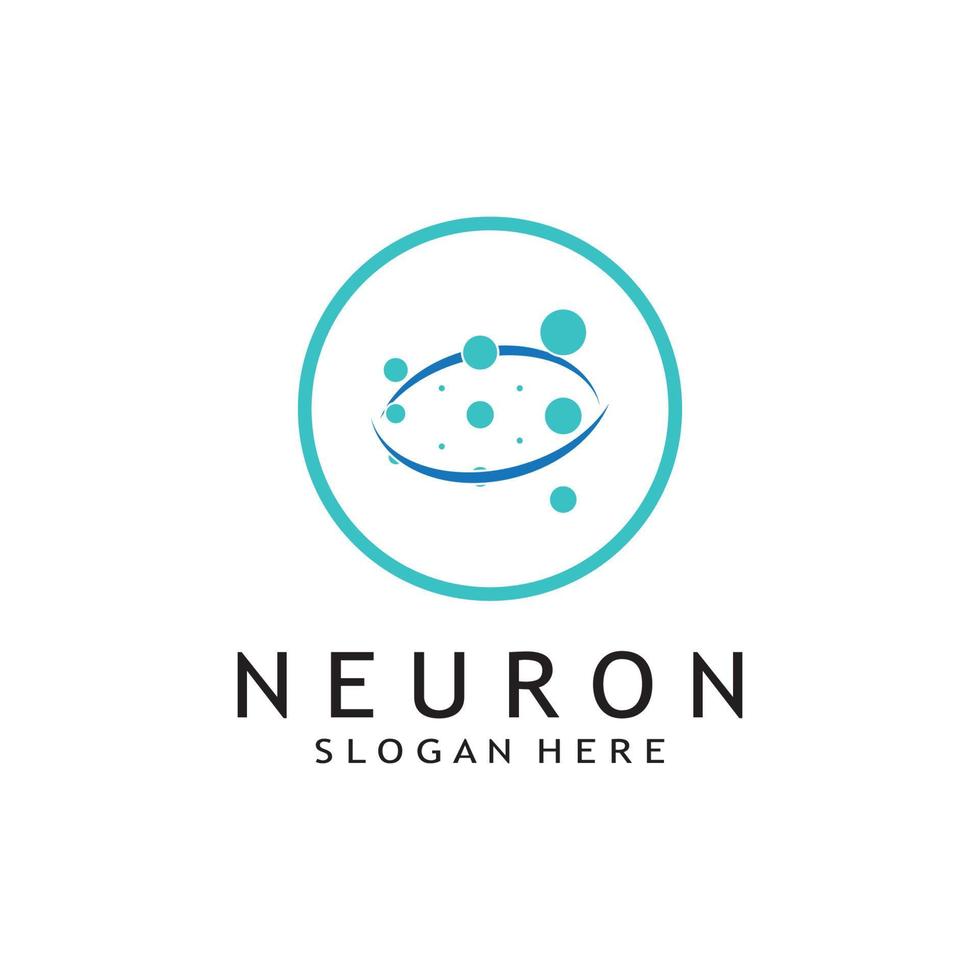 nerve cell logo or neuron logo with vector template