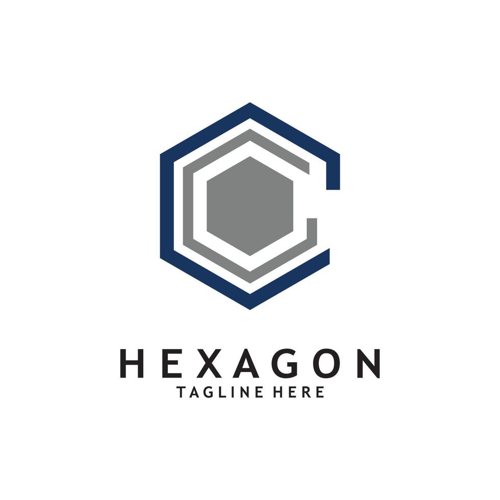 abstract hexagon logo vector illustration template