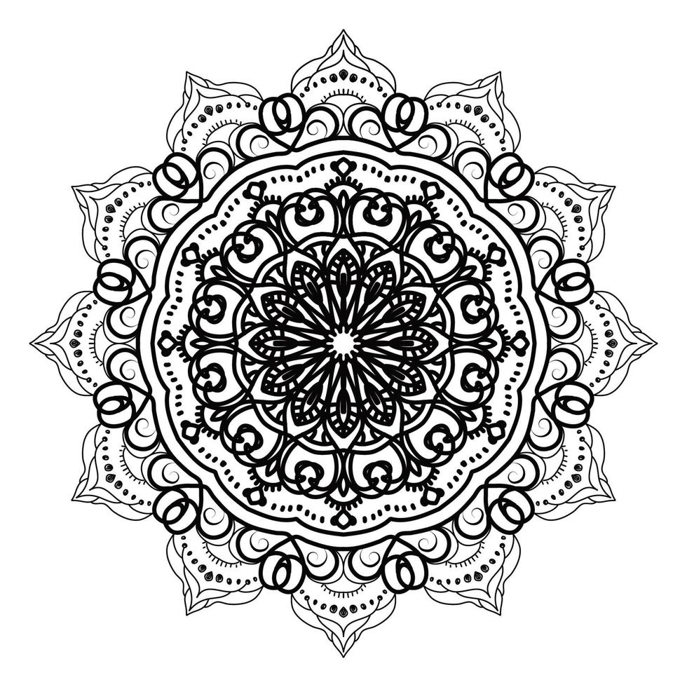 Mandala Coloring book. wallpaper design, tile pattern, shirt, greeting card, sticker, lace pattern and tattoo. decoration for interior design. Vector ethnic oriental circle ornament. white background