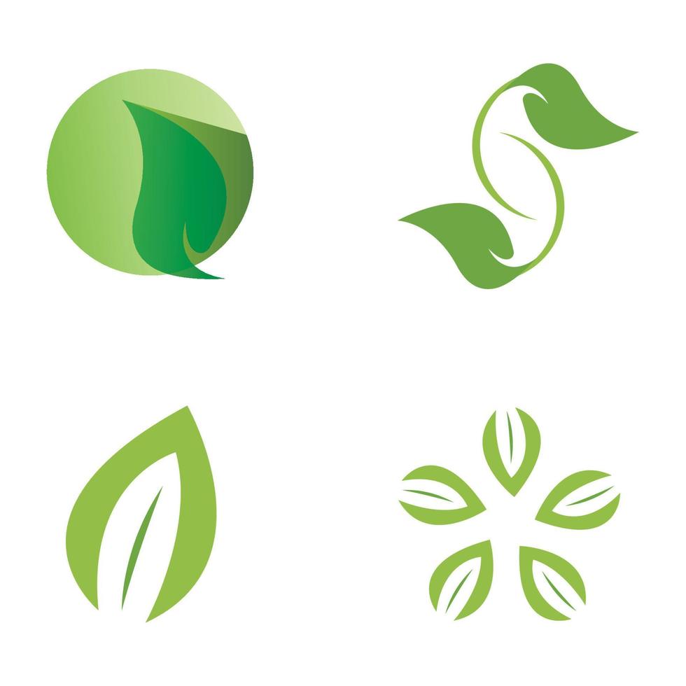 natural green leaf logo icon template vector