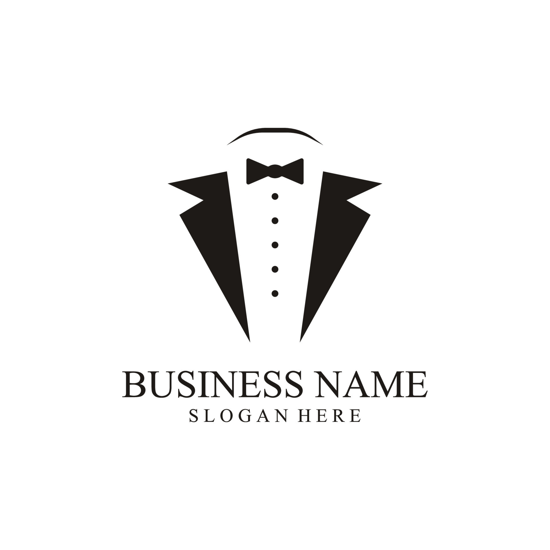 Tuxedo Suit Logo Template with Bow Tie For Men's Fashion. 21873678 ...