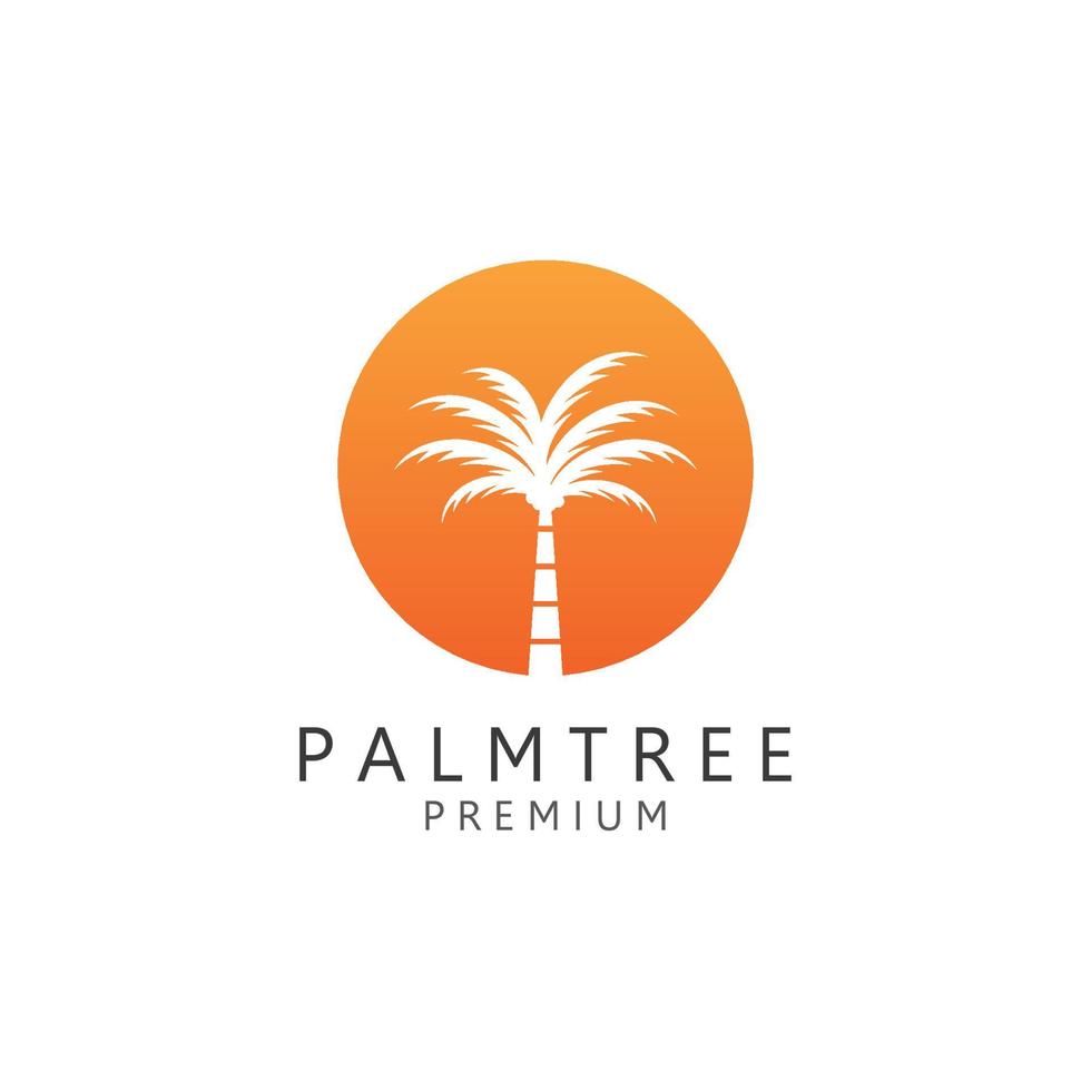 Palm tree summer logo template vector