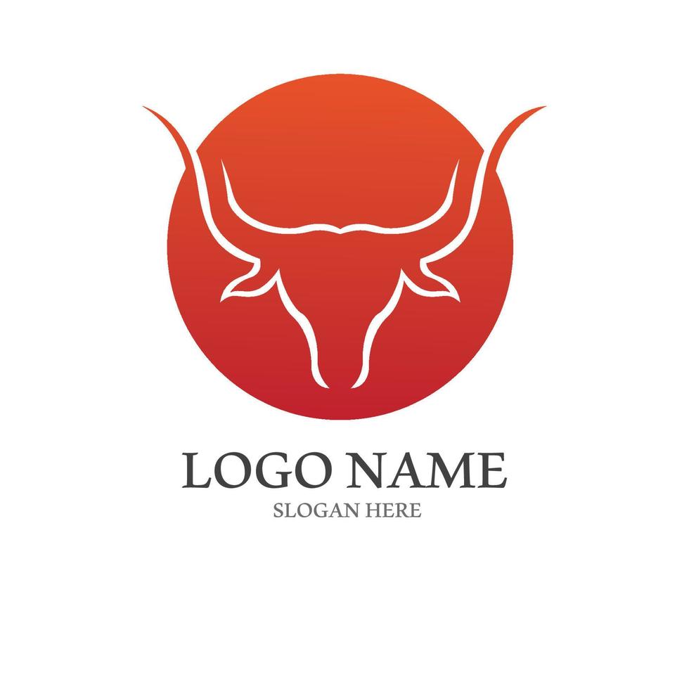 bull horn logo with template vector style.