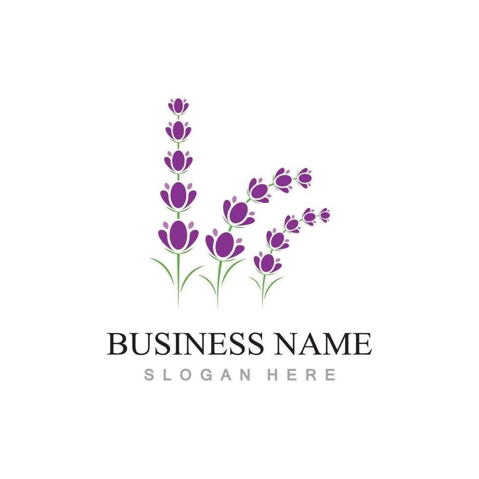 fresh lavender flower logo design vector template