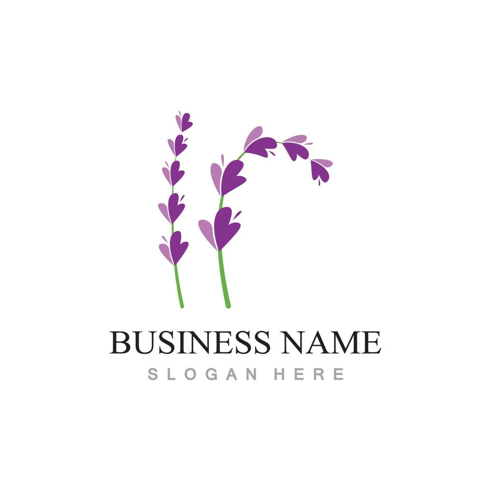 fresh lavender flower logo flat design template vector