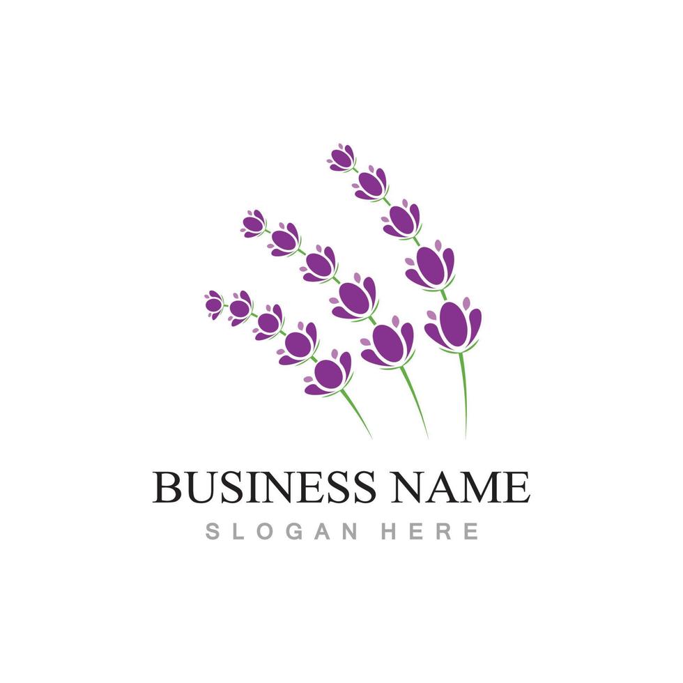 fresh lavender flower logo design vector template