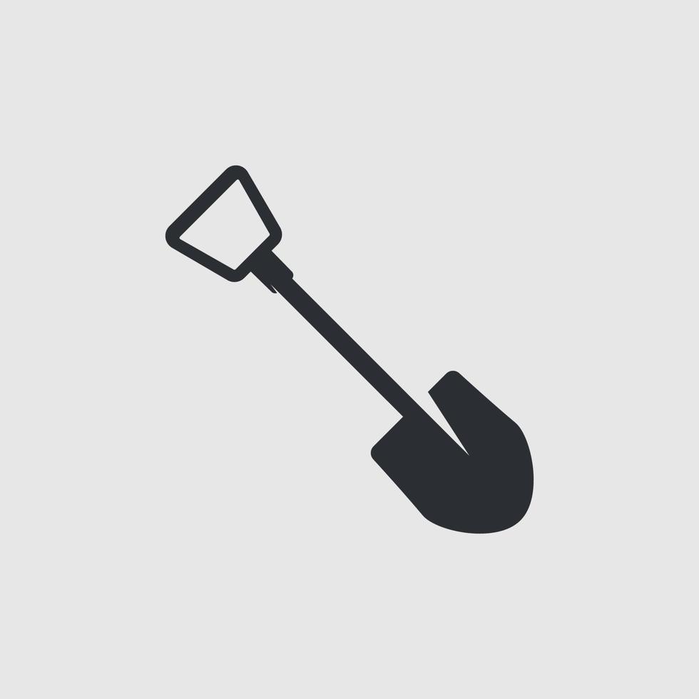 Simple Vector Shovel Logo Template. Tools Icons for Gardening and Farming.