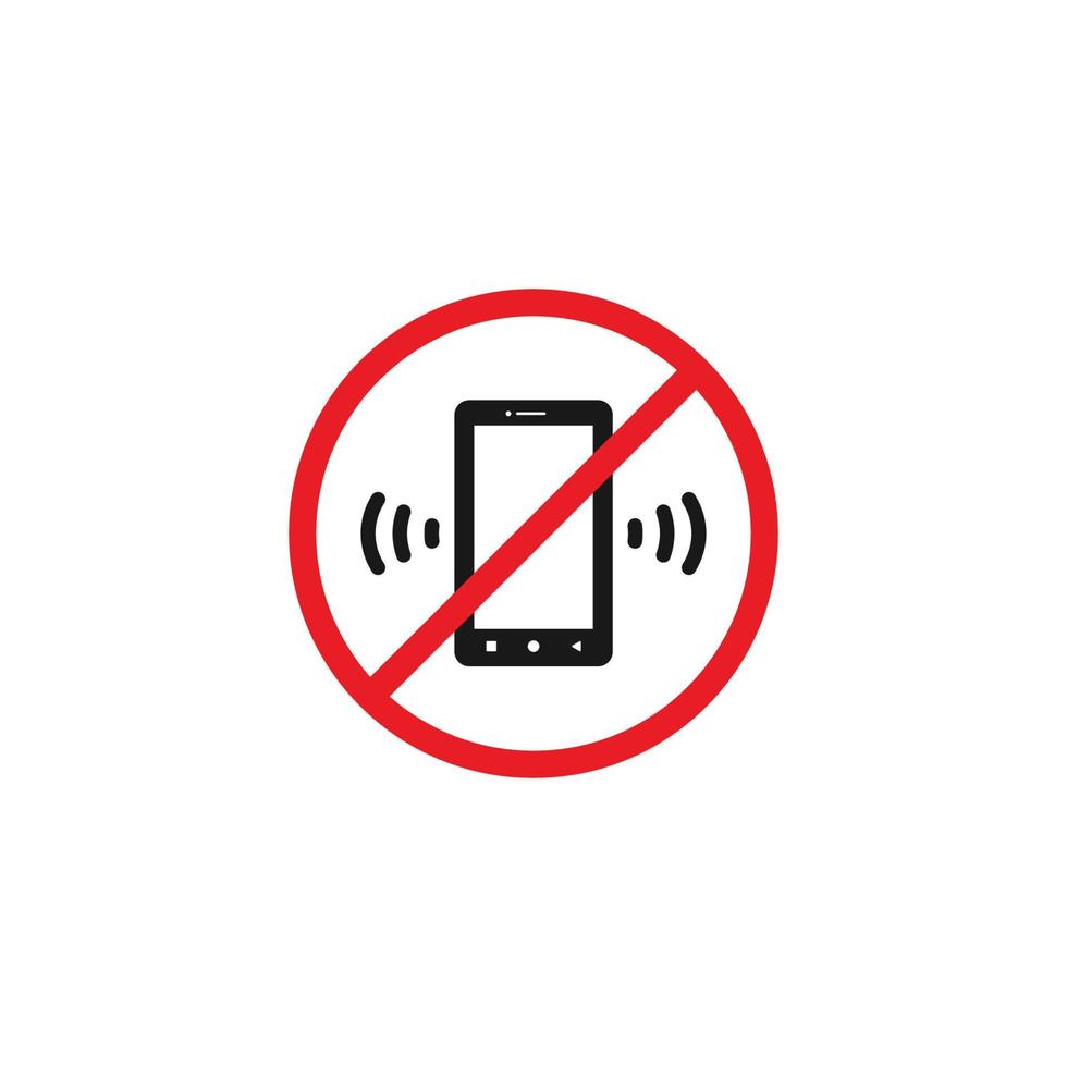 No Phone Logo Template. Cellphone Use Prohibition Icon. Vector Silent Mode.