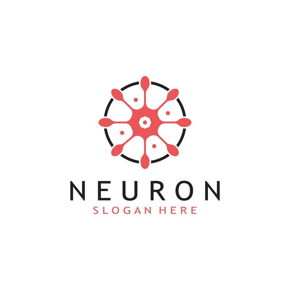 nerve cell logo or neuron logo with vector template