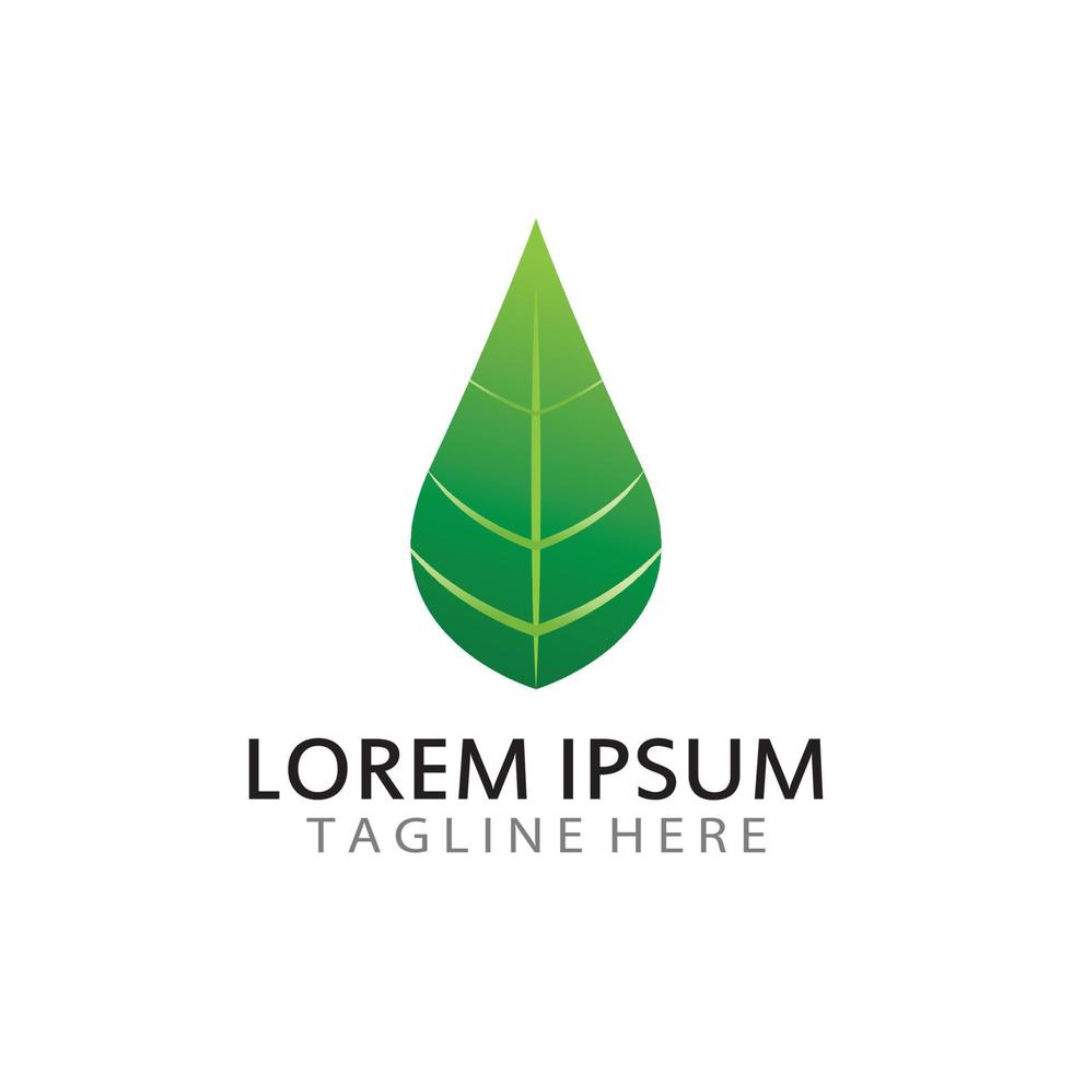 natural green leaf logo icon template vector