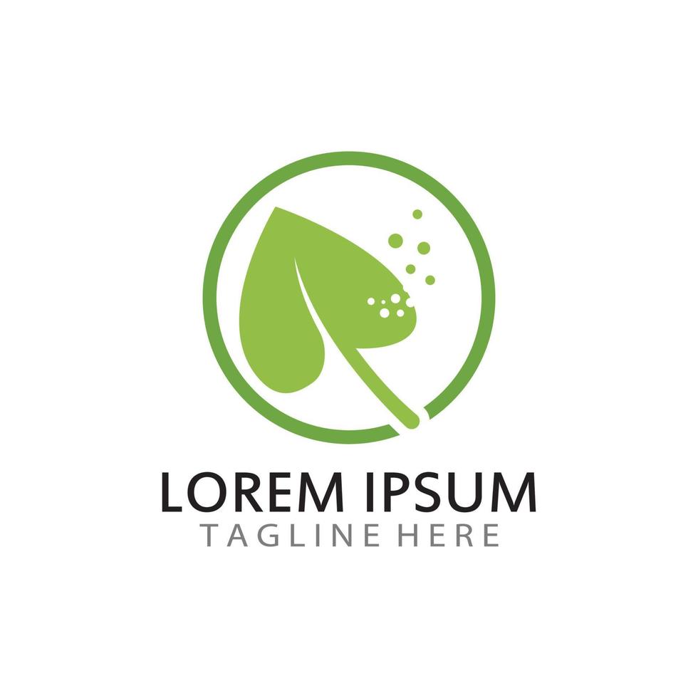 natural green leaf logo icon template vector