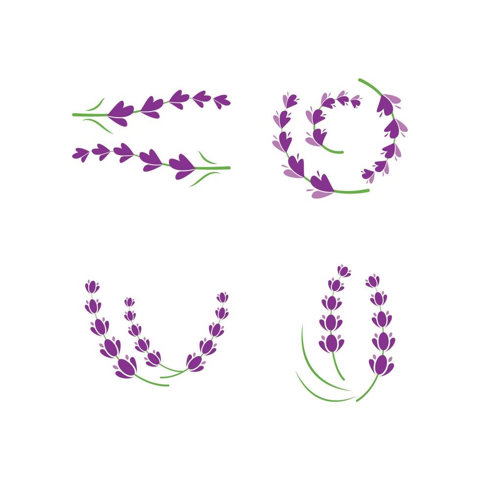 Fresco lavanda flor logo plano diseño modelo vector