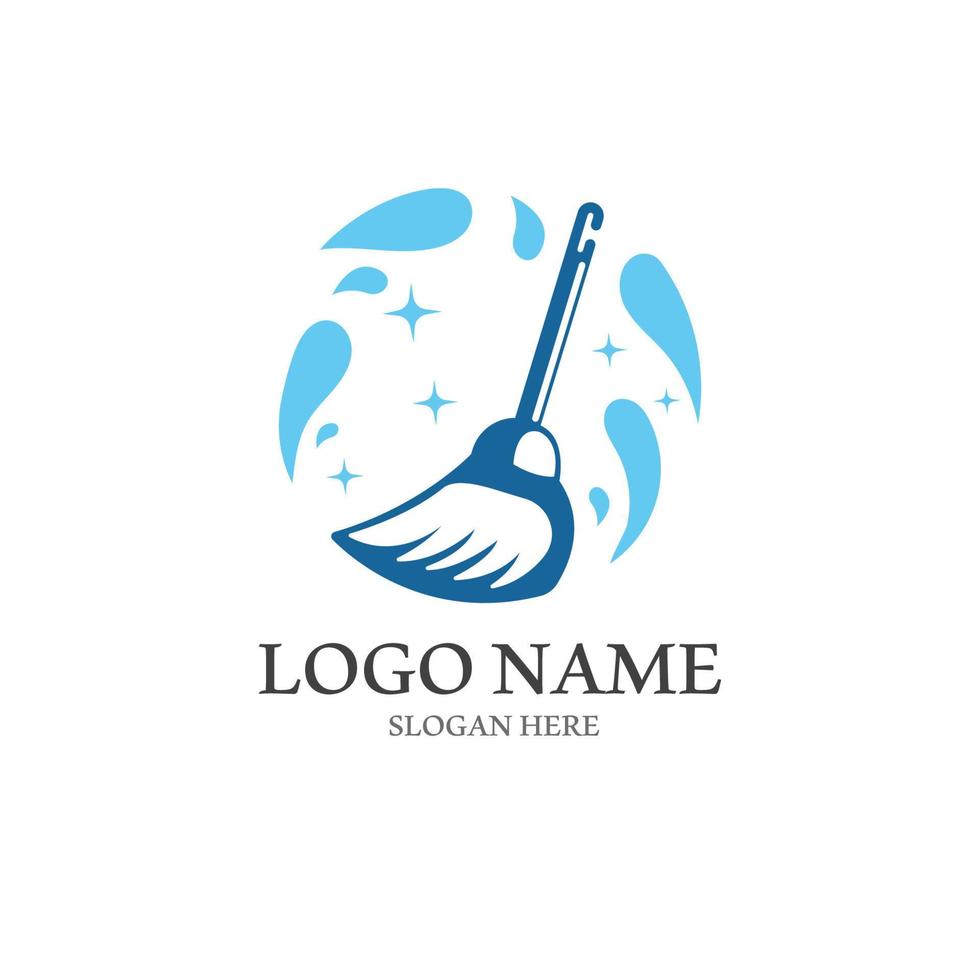 cleaning logo with vector illustration symbol template