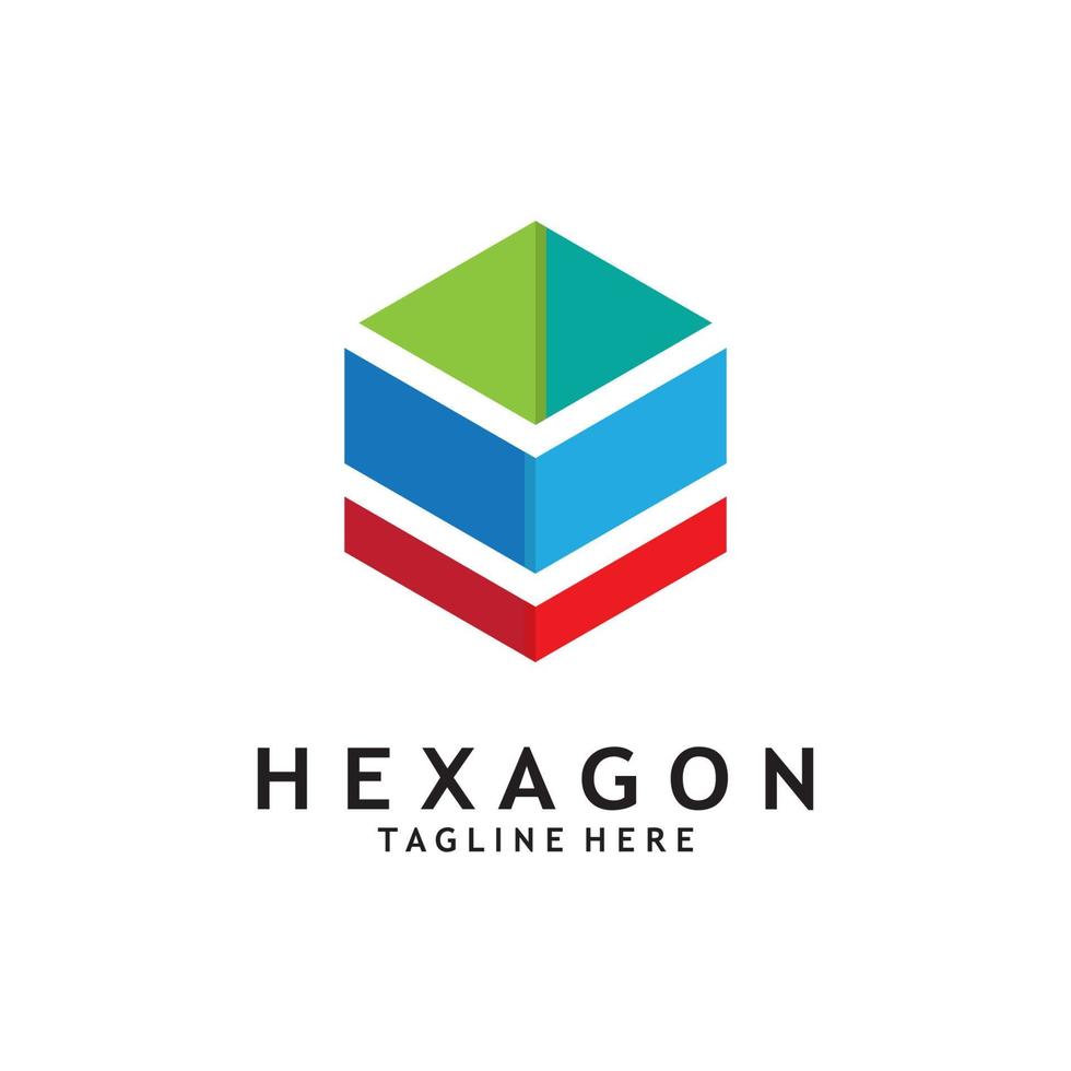 abstract hexagon logo vector illustration template