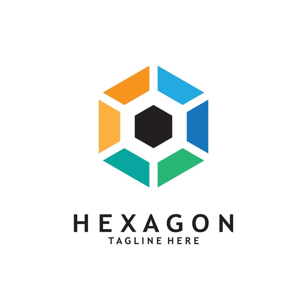 resumen hexágono logo vector ilustración modelo