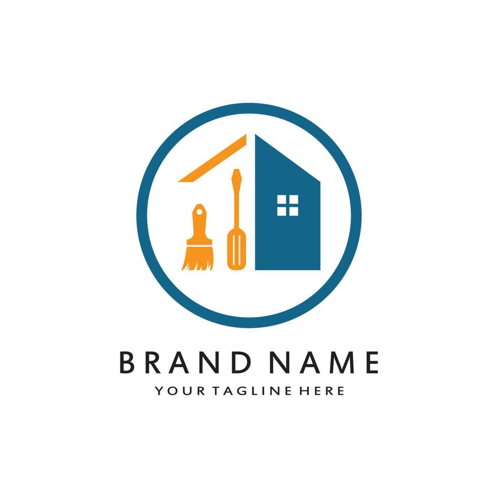 vector logo design illustration construction, home improvement and building logo design template