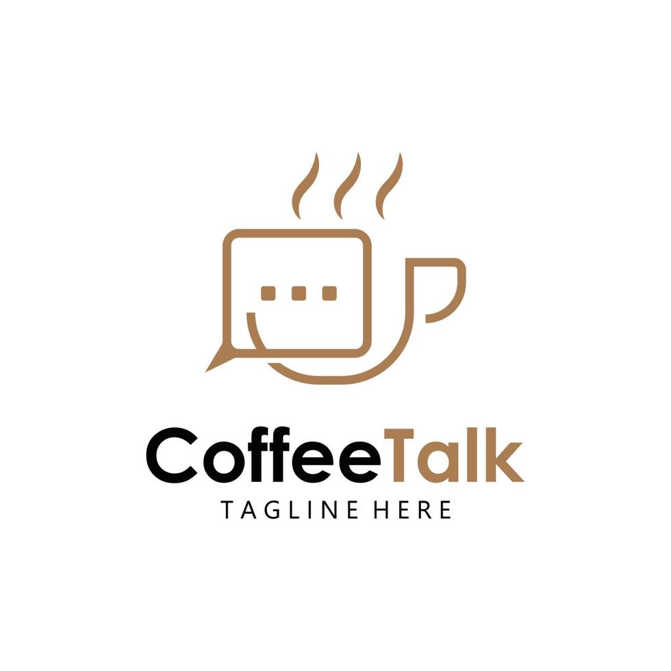 Coffee Talk Vector Logo Template For Coffee Shop Business.