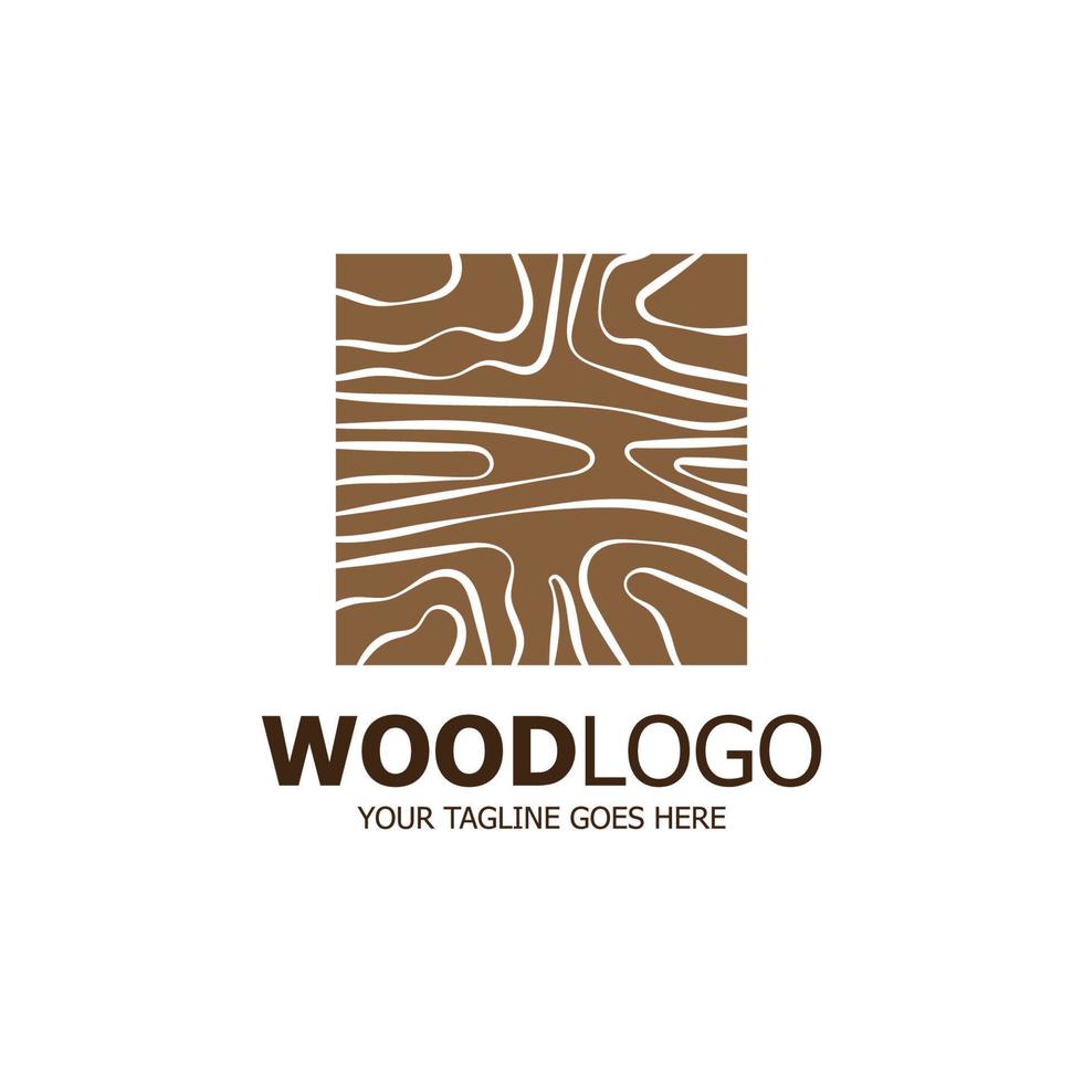 madera logo establecido diseño vector modelo