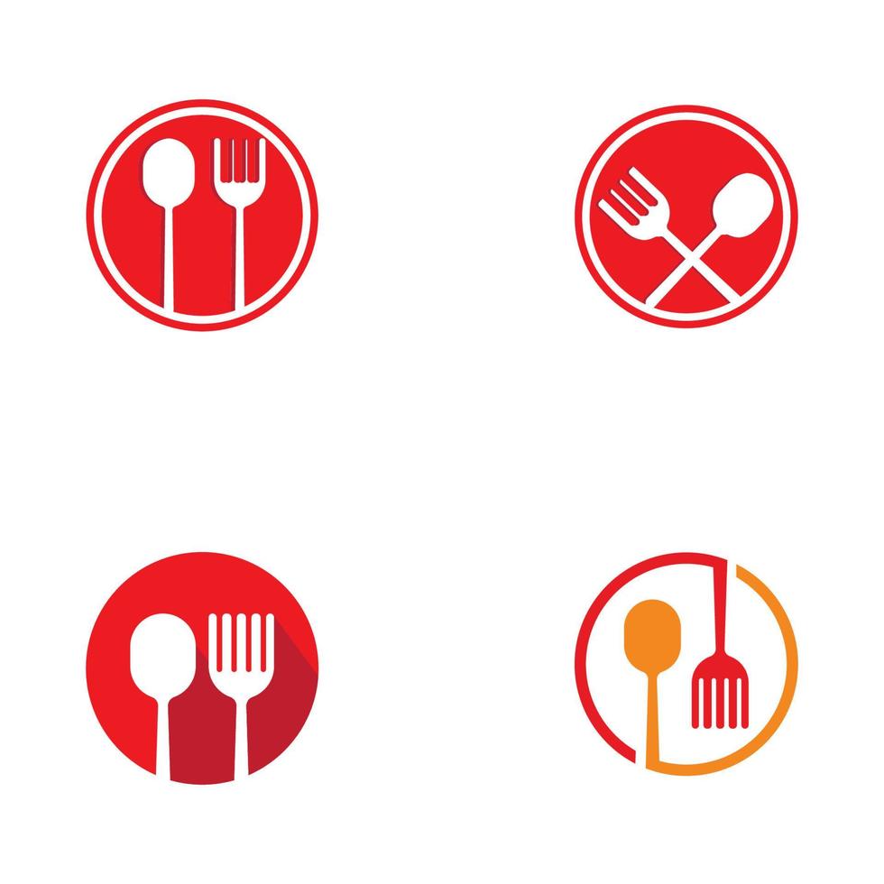 spoon and fork logo with vector shape template.