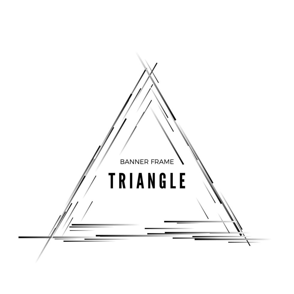triangular abstract modern banner. Geometric shape frame. Vector illustration isolated on white background