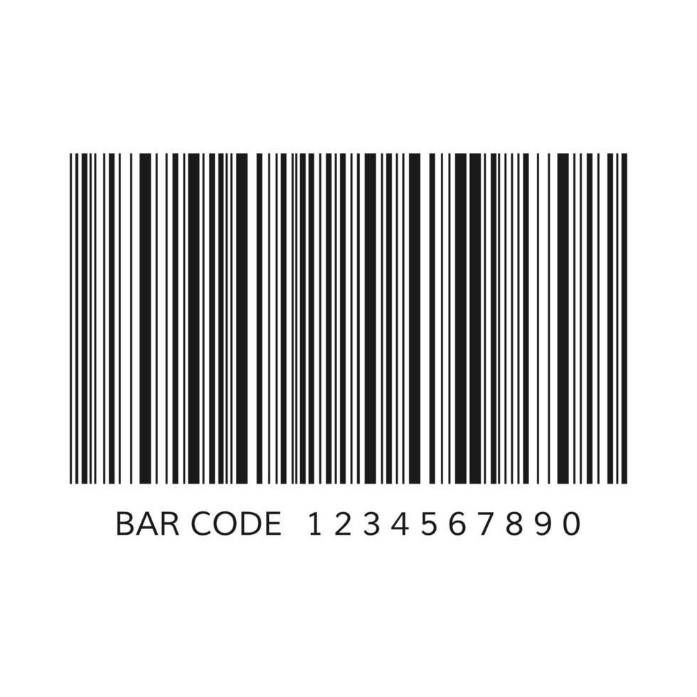 Unique bar code template. Striped identification information about product. Vector illustration isolated on white background