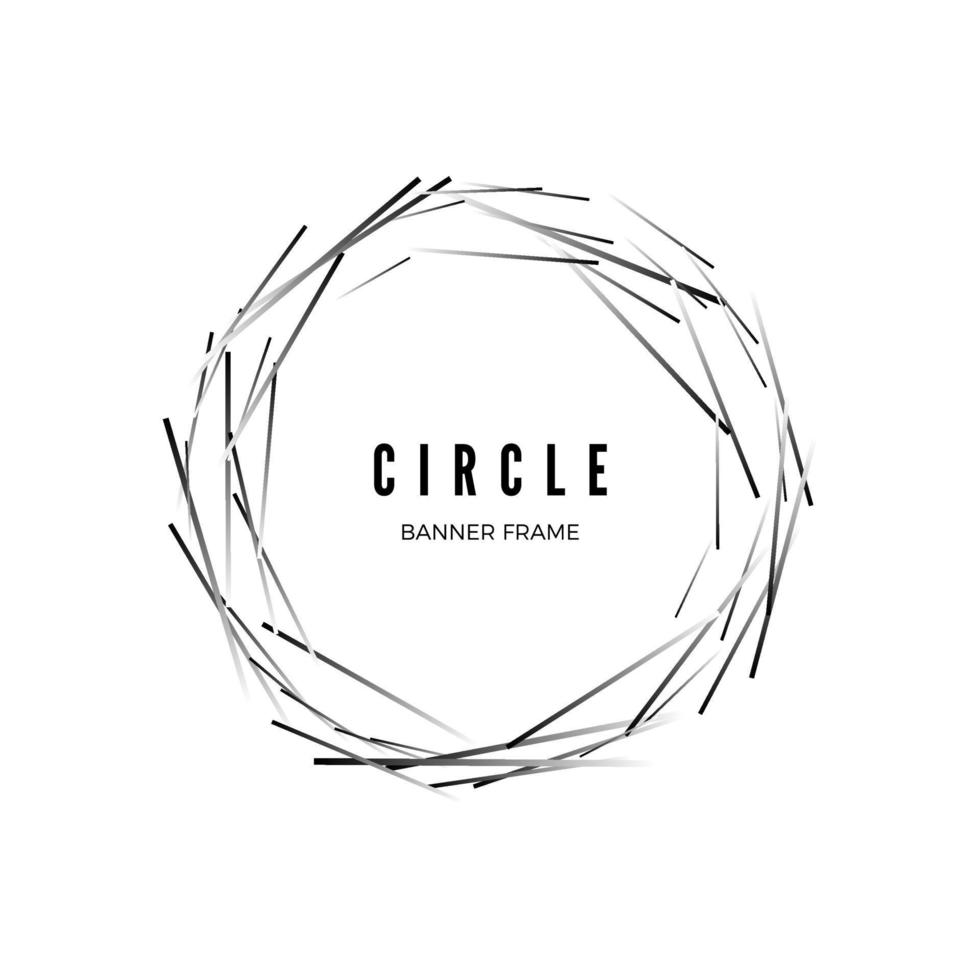 Circle abstract modern banner. Geometric shape frame. Vector illustration isolated on white background