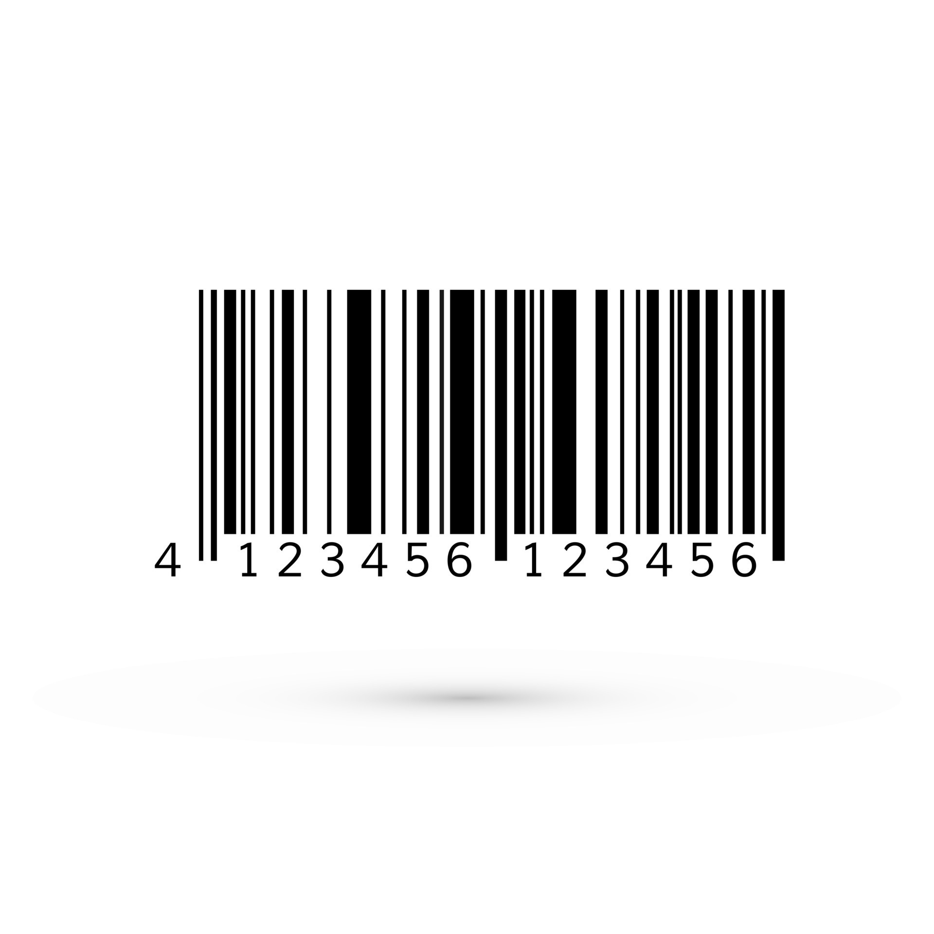 Unique realistic bar code. Striped identification information about