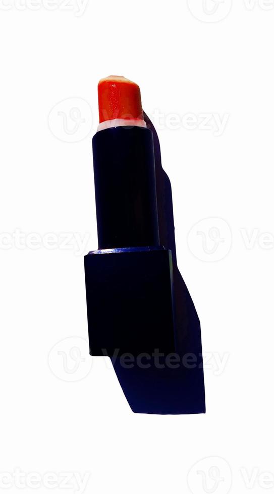 Red lipstick isolated on white background photo