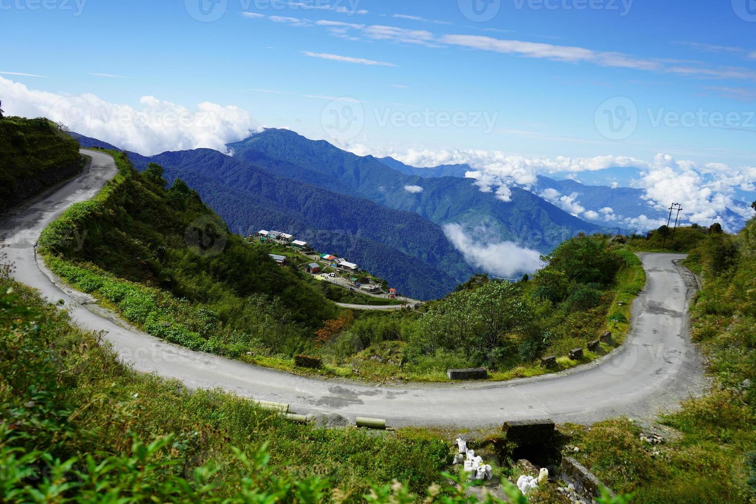 Horse Shoe Type Zig Zag Road in Silk Route Sikkim photo