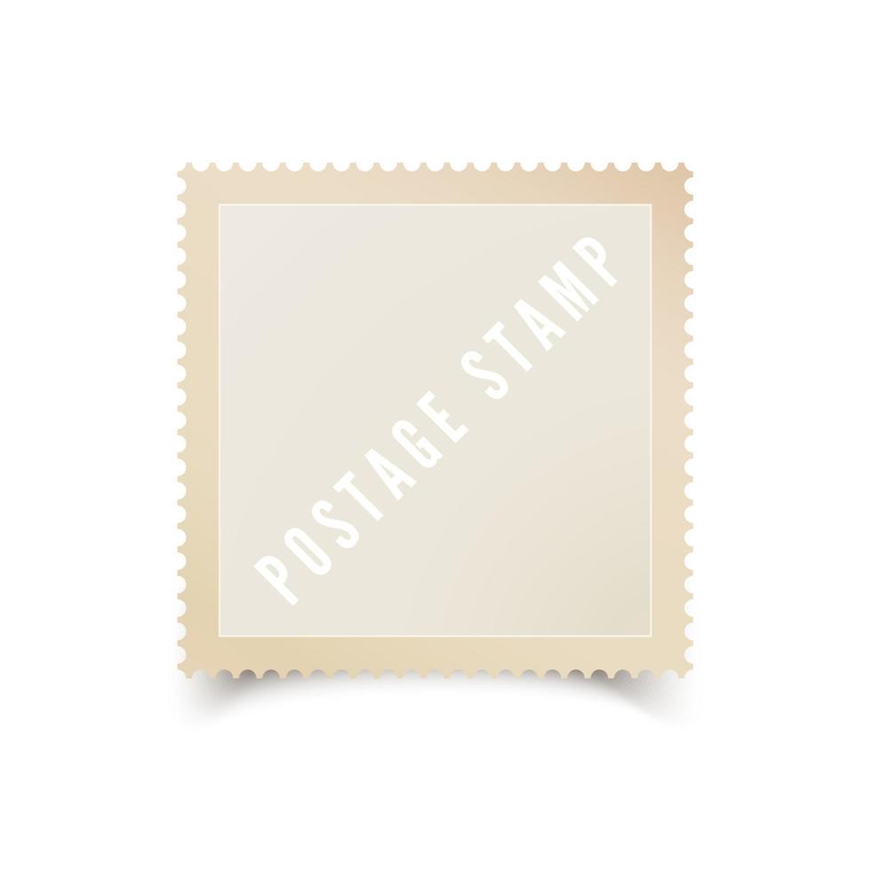 vacío postal sello modelo con sombra. blanco gastos de envío sello para tu diseño. vector ilustración aislado en blanco antecedentes