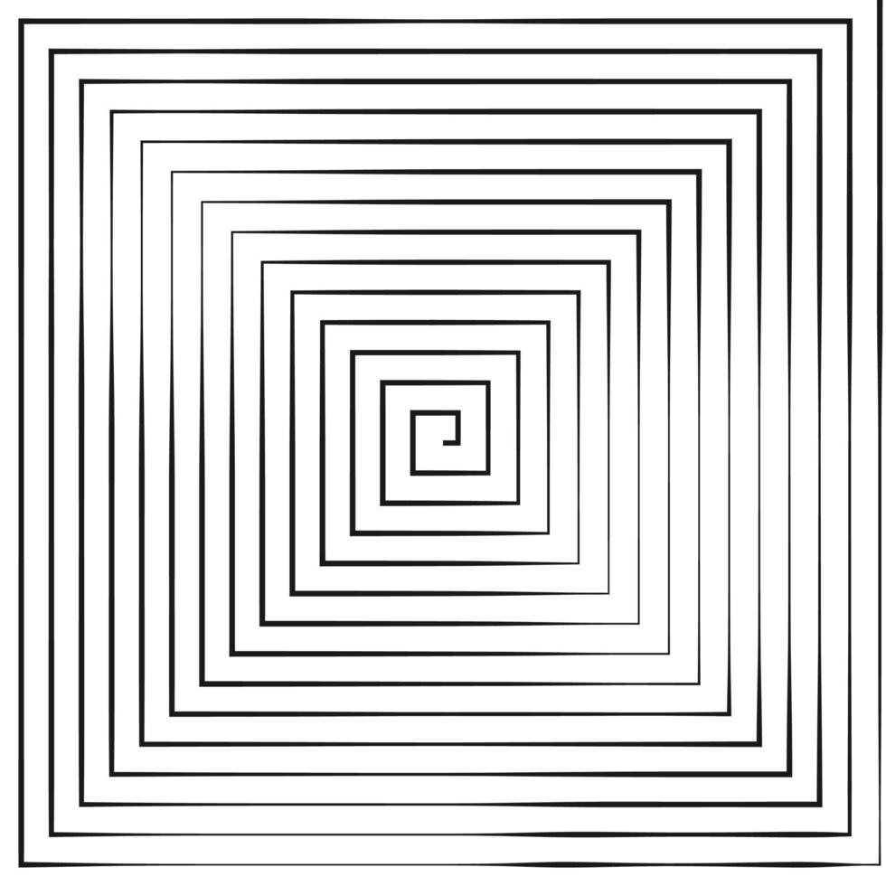 Square Spiral. Helix and scroll. Vector Illustration isolated on white background