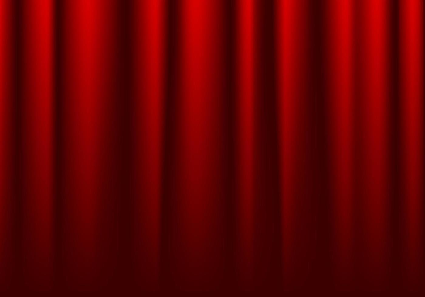 Front of closed red theater curtain. Background for banner or poster. Vector illustration